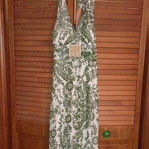 Speechless Halter Top Backless Tropical/Bohemian Print Dress - Juniors Medium